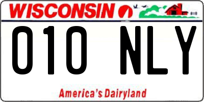 WI license plate 010NLY