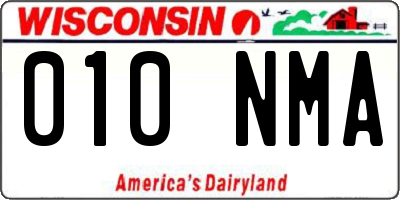 WI license plate 010NMA