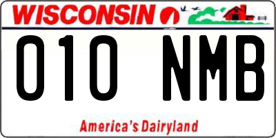 WI license plate 010NMB