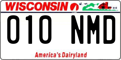 WI license plate 010NMD