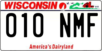 WI license plate 010NMF