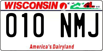 WI license plate 010NMJ