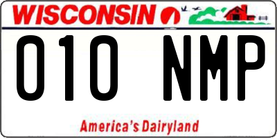 WI license plate 010NMP