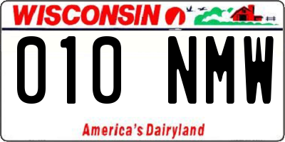 WI license plate 010NMW