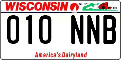 WI license plate 010NNB