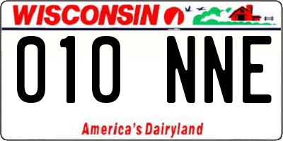 WI license plate 010NNE