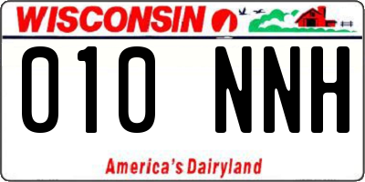 WI license plate 010NNH