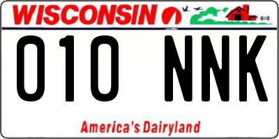 WI license plate 010NNK