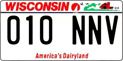WI license plate 010NNV