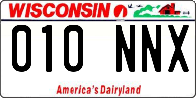 WI license plate 010NNX