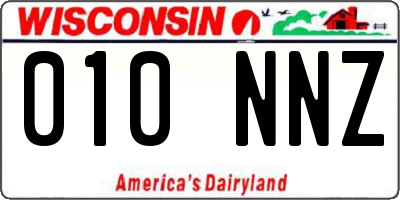 WI license plate 010NNZ