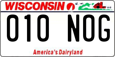 WI license plate 010NOG