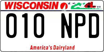 WI license plate 010NPD