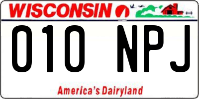 WI license plate 010NPJ