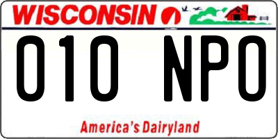 WI license plate 010NPO