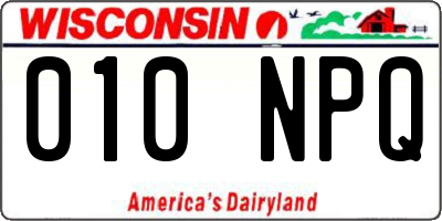 WI license plate 010NPQ