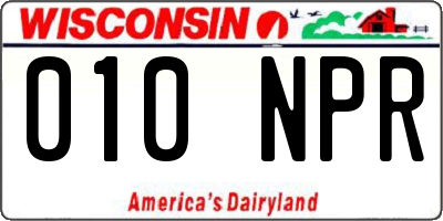WI license plate 010NPR