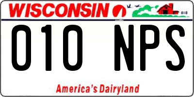 WI license plate 010NPS