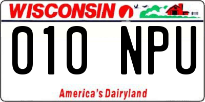 WI license plate 010NPU