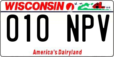 WI license plate 010NPV