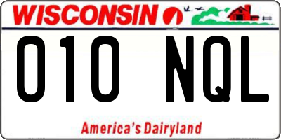 WI license plate 010NQL