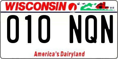 WI license plate 010NQN
