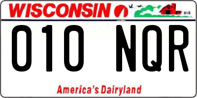 WI license plate 010NQR