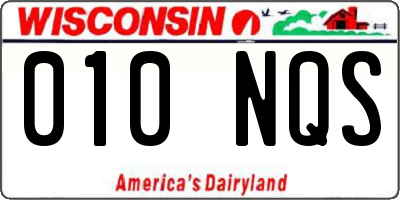 WI license plate 010NQS