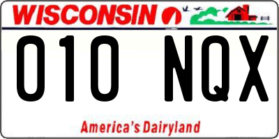 WI license plate 010NQX