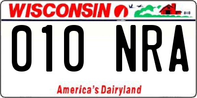 WI license plate 010NRA