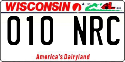 WI license plate 010NRC