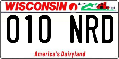 WI license plate 010NRD