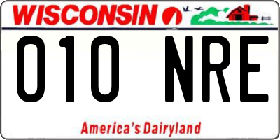 WI license plate 010NRE
