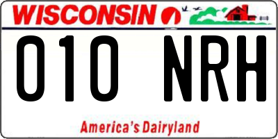 WI license plate 010NRH
