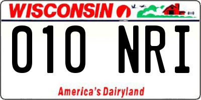 WI license plate 010NRI