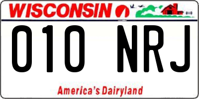 WI license plate 010NRJ