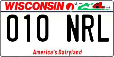 WI license plate 010NRL