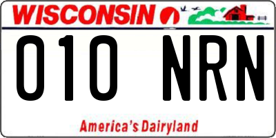 WI license plate 010NRN