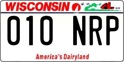 WI license plate 010NRP