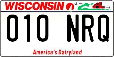 WI license plate 010NRQ