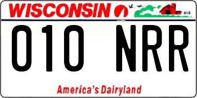 WI license plate 010NRR