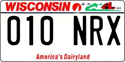 WI license plate 010NRX