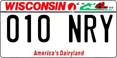 WI license plate 010NRY