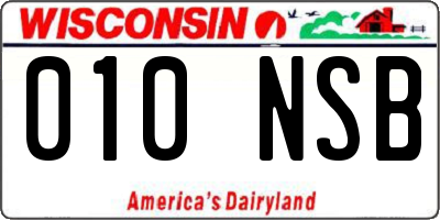 WI license plate 010NSB