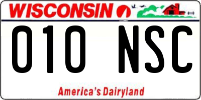 WI license plate 010NSC