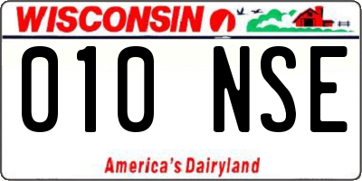WI license plate 010NSE