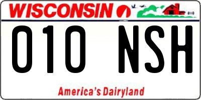 WI license plate 010NSH