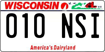 WI license plate 010NSI