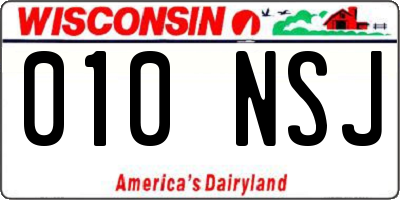WI license plate 010NSJ