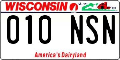 WI license plate 010NSN